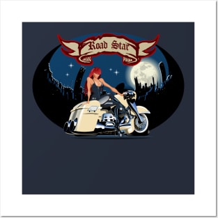 Cartoon motorbike Posters and Art